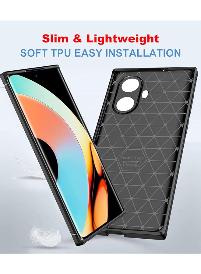 erorex Case For Realme 10 Pro+ Realme 10 Pro Plus Ultra Slim Anti Scratch Shockproof Phone Case Anti Drop Rugged Carbon Fibre Bumper Cover With Hd Curved Screen Protector - Image 4