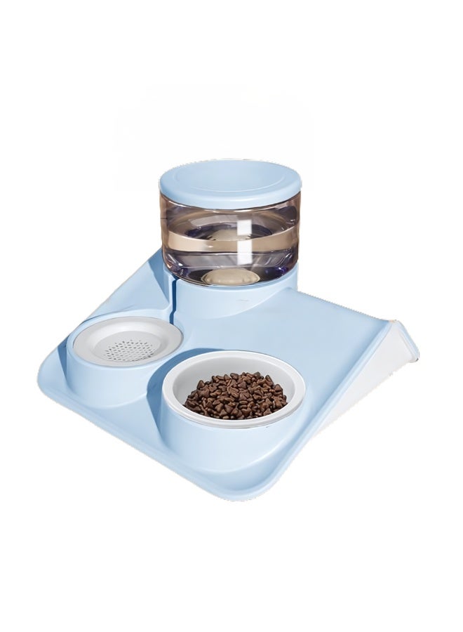 بادو موزع طعام وماء للحيوانات الأليفة بادو بلمسة لامعة – 1800 مل، استخدام مزدوج، أزرق - Image 1