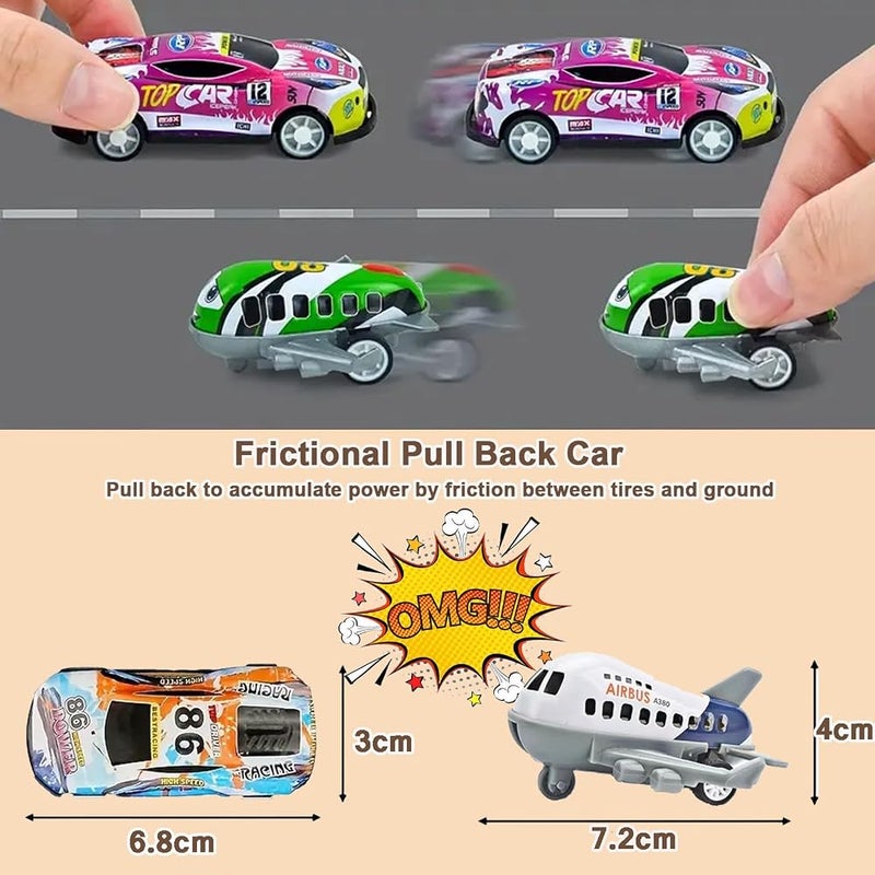 Beauenty 32 Pack Pull Back Toy Cars & Planes, Mini Die-Cast Race Cars & Airplanes, Toddler Boys & Girls 3-7 Years, Pull-Back Mechanism, No Batteries Required - Image 2