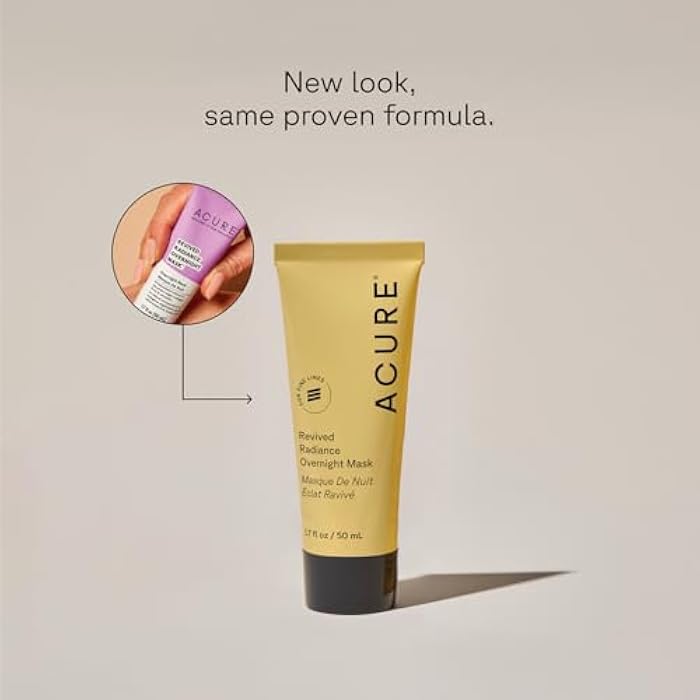 Acure Revived Radiance Overnight Mask - Night Face Mask for Sleeping, Hydrating Facial Jelly for Glass Skin & Natural Glow, Anti Aging & Nourishing with Encapsulated Retinol & Avocado Oil - 1.7 fl oz - Image 2