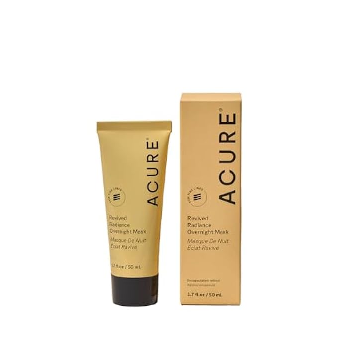 Acure Revived Radiance Overnight Mask - Night Face Mask for Sleeping, Hydrating Facial Jelly for Glass Skin & Natural Glow, Anti Aging & Nourishing with Encapsulated Retinol & Avocado Oil - 1.7 fl oz - Image 1