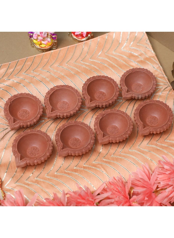 Madhoor Plain Mitti Deepak Diya Set of 8 Pcs - Image 1