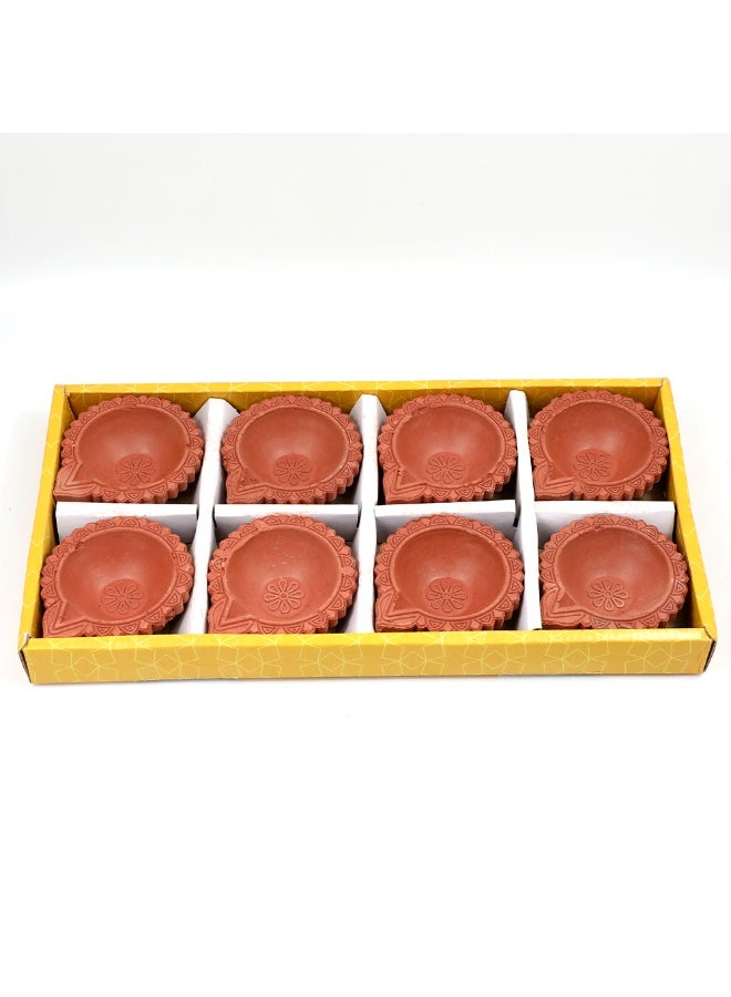 Madhoor Plain Mitti Deepak Diya Set of 8 Pcs - Image 2