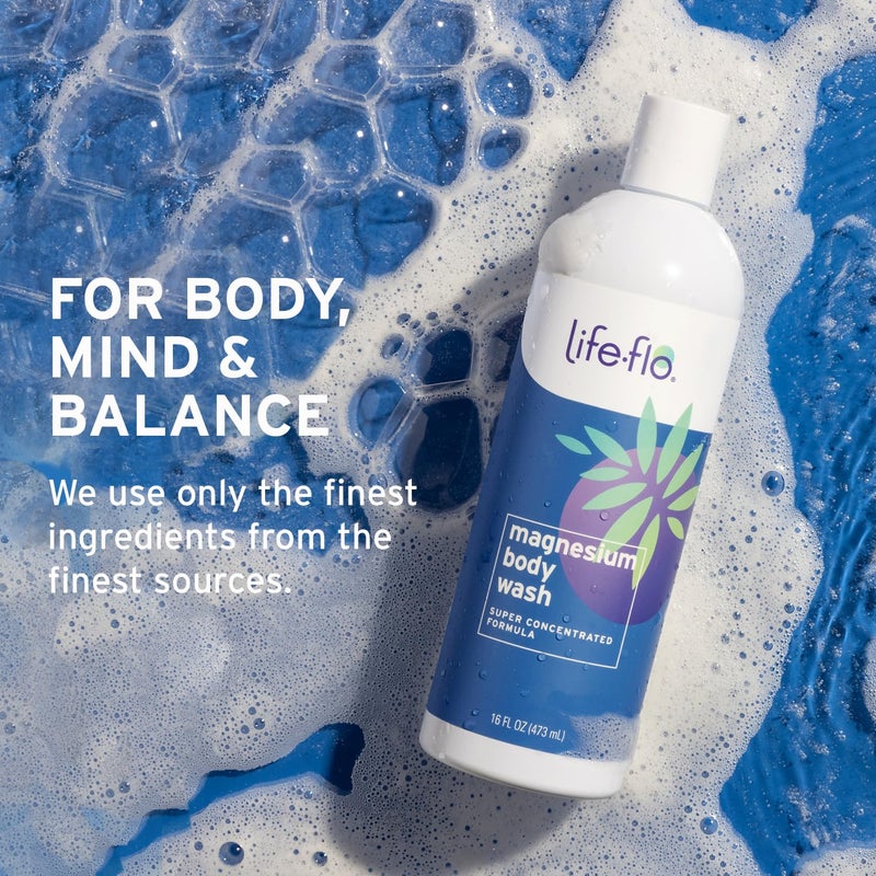 LIFE-FLO Magnesium Body Wash, Refreshing, Moisturizing Liquid Soap with Magnesium Chloride from the Zechstein Seabed, Peppermint Oil and Rosemary Oil, 60-Day Guarantee, Not Tested on Animals, 16oz - Image 5
