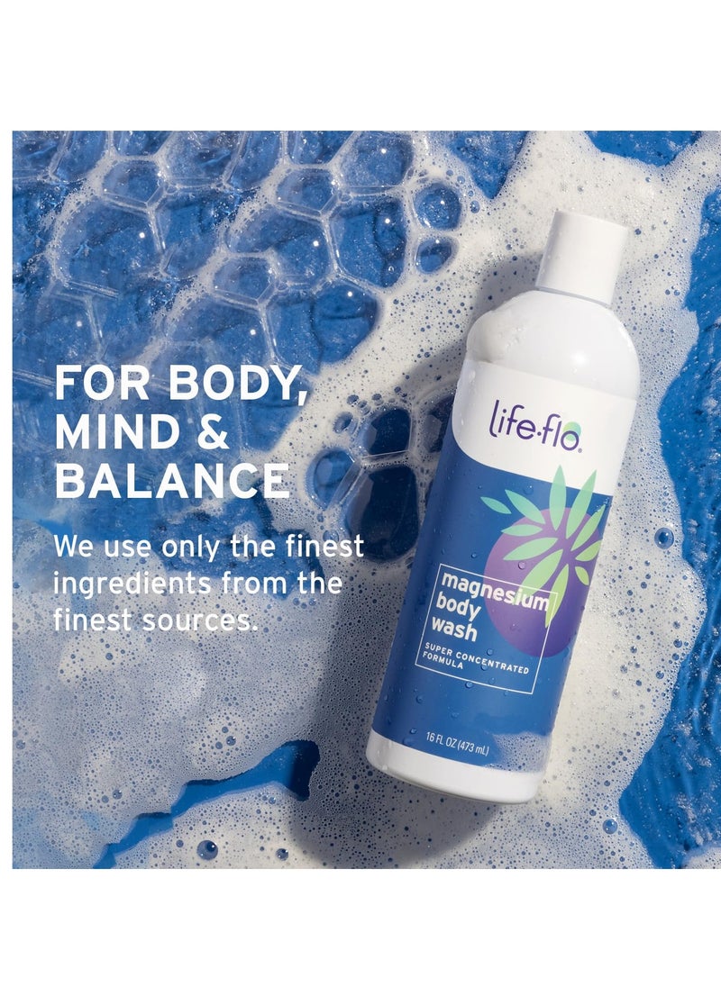 Life-flo LIFE-FLO Magnesium Body Wash, Refreshing, Moisturizing Liquid Soap with Magnesium Chloride from the Zechstein Seabed, Peppermint Oil and Rosemary Oil, 60-Day Guarantee, Not Tested on Animals, 16oz  - Image 2