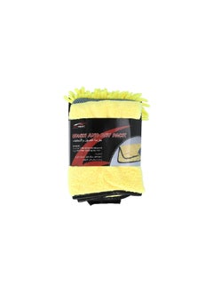 AUTOSMART 2-Piece Highly Absorbent Microfiber Car Wash Kit Yellow and Black 40 x 60 cm FLD-TZ016  - Image 5