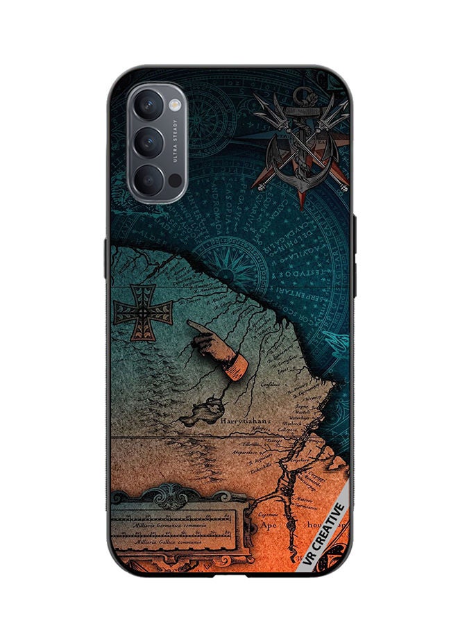 VR CREATIVE Protective Case Cover For Oppo Reno4 Pro 5G Compas Design Multicolour - Image 1