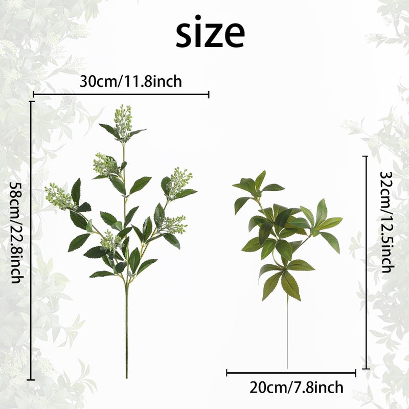 Koroni Flowers 6 Pcs Artificial Greenery Stems, Realistic Faux Eucalyptus Branches Plants for Vase Decor, Wedding Centerpieces, Farmhouse Home Party Decor, Bendable Stems & No Fade (Green) - Image 2