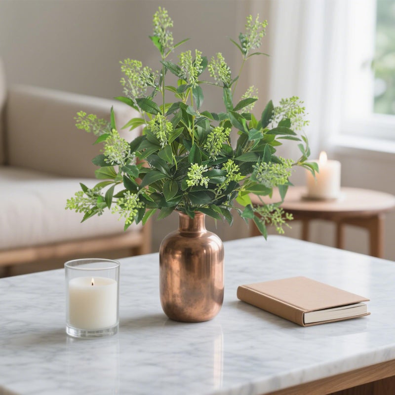 Koroni Flowers 6 Pcs Artificial Greenery Stems, Realistic Faux Eucalyptus Branches Plants for Vase Decor, Wedding Centerpieces, Farmhouse Home Party Decor, Bendable Stems & No Fade (Green) - Image 5
