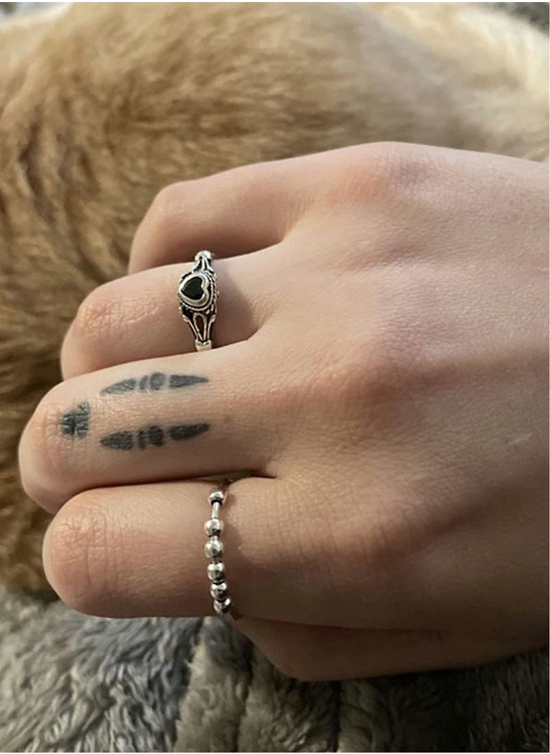 Excefore - 925 Sterling Silver Anti Anxiety Ring for Women, Men Fidget Rings with Beads Spinner for Anxiety Spinning ,Ring Dainty Minimalist Ring Gift for Her - Image 1