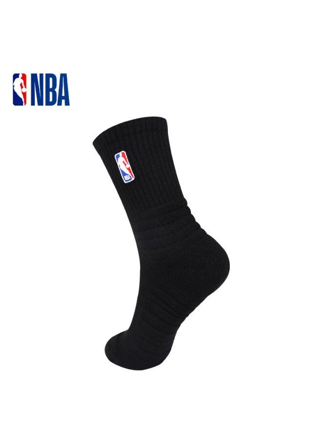 Nba Basketball Sports Socks, Men's Cotton Socks, High-top Thickened Terry Bottom, Autumn And Winter Long Tube Elite Socks, 3 Pairs - Image 2