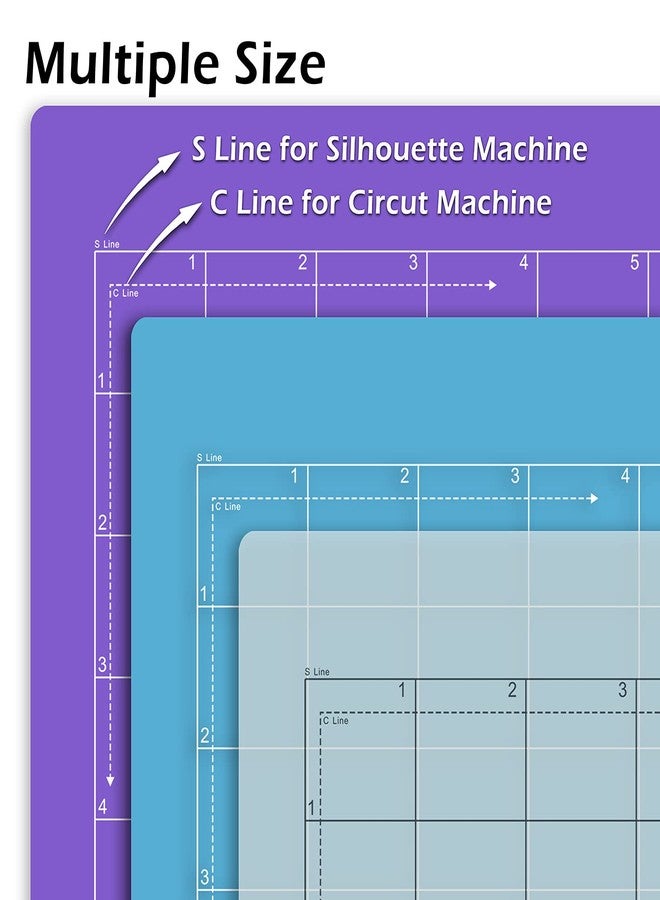 ReArt Standard Grip Cutting Mat for Silhouette Cameo 4 Packs 12" x 24" - Adhesive Cut Mat Replacement Set Matts Vinyl Craft - Image 3