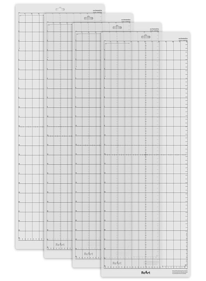 ReArt Standard Grip Cutting Mat for Silhouette Cameo 4 Packs 12" x 24" - Adhesive Cut Mat Replacement Set Matts Vinyl Craft - Image 1