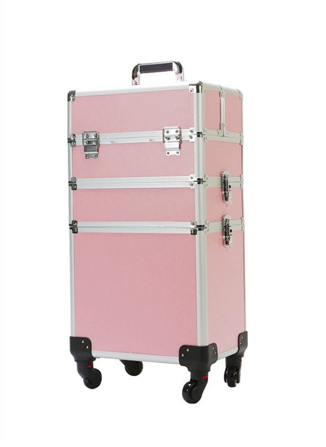 Generic - Three-layer Professional Trolley Makeup Box  Large-capacity Multi-layer Storage Box With 4 Wheels - Image 1