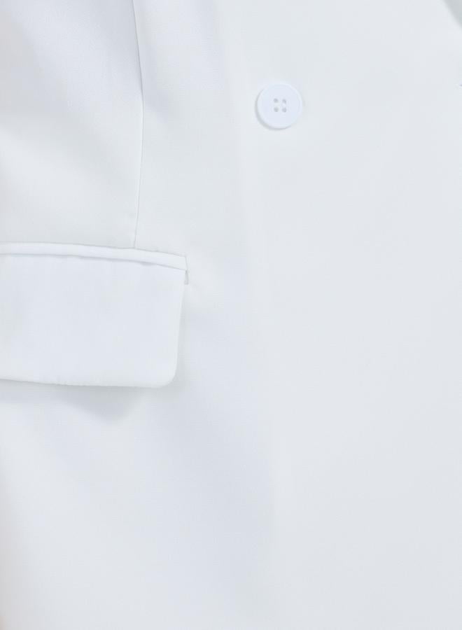 Styli Solid Sleeveless Notch Label Collar Blazer with Wrap Details  - Image 3