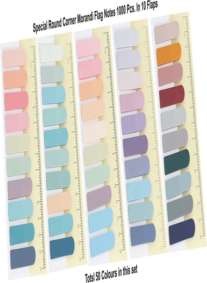 IMPRINT Special Round Corner Morandi Colour Flag Notes Set of 100 Tabs in Pack of 5 Flaps - Image 2