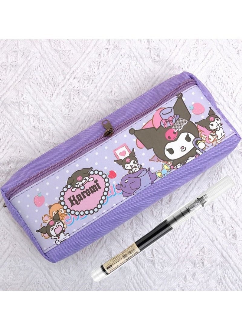 Generic Kuromi Cartoon Double Zipper PU Multifunctional Large Capacity Pencil Case Stationery Pencil Case Neutral Pen Set  - Image 1