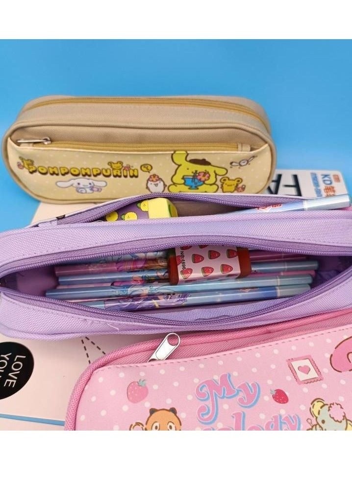 Generic Kuromi Cartoon Double Zipper PU Multifunctional Large Capacity Pencil Case Stationery Pencil Case Neutral Pen Set  - Image 5