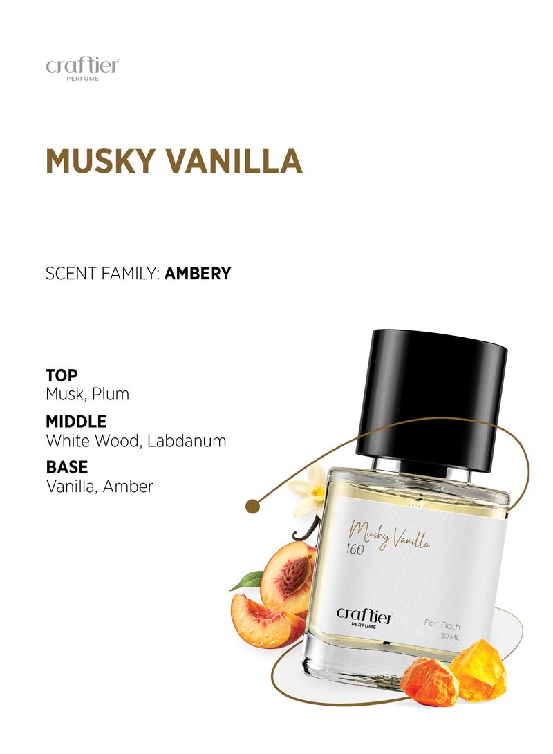 Craftier Perfume MUSKY VANILLA - Inspired of-VANILLE ANTIQUE, Eau De Parfum for Men & Women - 50ml, Long Lasting Ambery Fragrance Upto 36 Hrs, Travel Size Unisex Perfume - Image 3