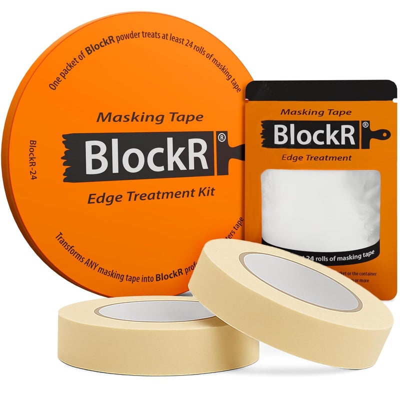 GPG2 BlockR Starter Pack, Edge Treatment Kit with 2 Paper Masking Tapes, Get Clean Paint Lines with Any Tape, 40+ Treatments - Image 1