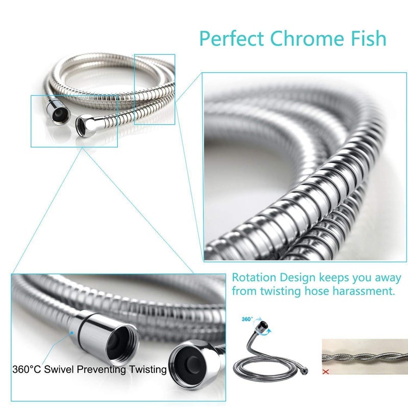 Acetap 304 Stainless Steel Chrome Finish Flexible Tube Shower Hose PipeHand Shower PipeHealth Faucet Tube Jet Spray Pipe 1 Meter Pack of 2 Piece - Image 3