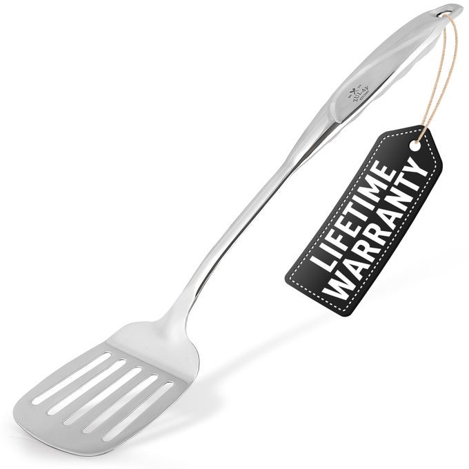 STAINLESS STEEL METAL SPATULA LIGHTWEIGHT STRONG DURABLE METAL TURNER EASY TO USE COMFORTABLE GRIP HEAT RESISTANT DISHWASHER SAFE PERFECT FOR HOME COOKS CHEFS 148