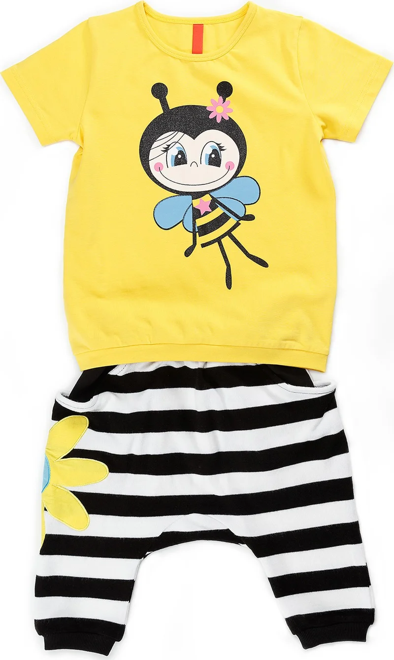Denokids Vız Vız Maya Girls T-shirt Capri Shorts Set