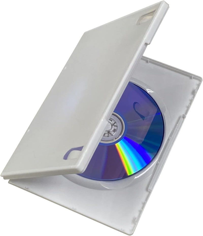 maxtek 10 Pack Maxtek Standard 14mm White Single Disc CD  DVD Cases with Outer Clear Artwork Insert Sleeve Compatible for Nintendo Wii Discs - Image 4