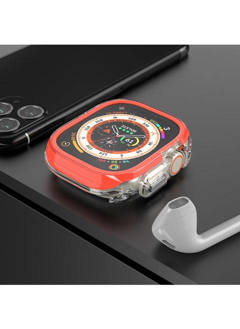 Dopamine For Apple Watch Case Suitable For Transparent Tpu Half Pack Iwatch8/7/se For Apple Watch Protective Case-颜色:动感橙-外型尺寸:44mm