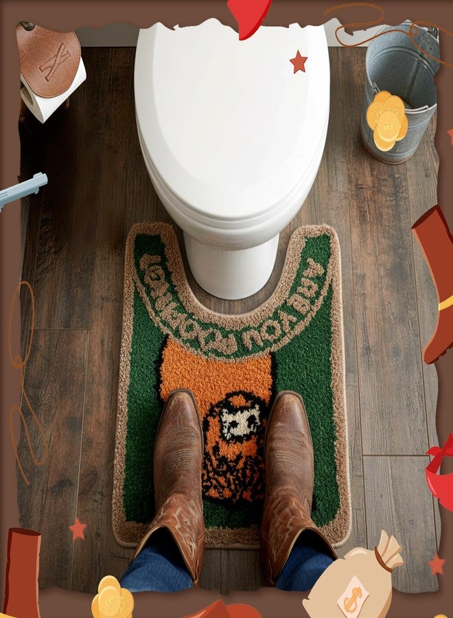 Dunzy Highland Cow Bathroom Rug are You Pooping Funny Toilet Mats for Bathroom U Shaped Highland Cow Stuff Non Slip Soft Bath Mat Water Absorbent Bath Rug, 20 x 24 Inch(Classic) - Image 4