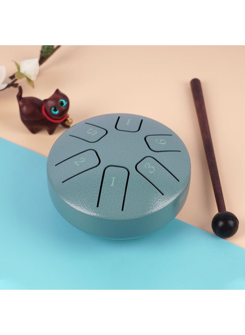 Generic Mini Ethereal Drum 3.8 6-Tone Childrens Musical Toy Moss flower blue 