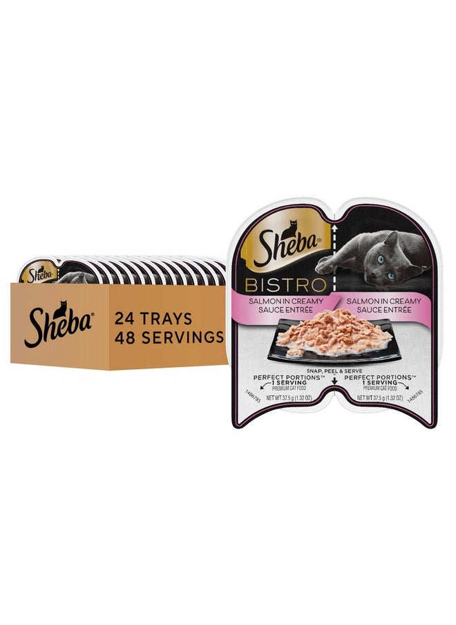 Sheba Sheba Perfect Portions Bistro Adult Wet Cat Food, Salmon in Creamy Sauce Entree, (24) 2.6 oz. Twin-Pack Trays  - Image 1