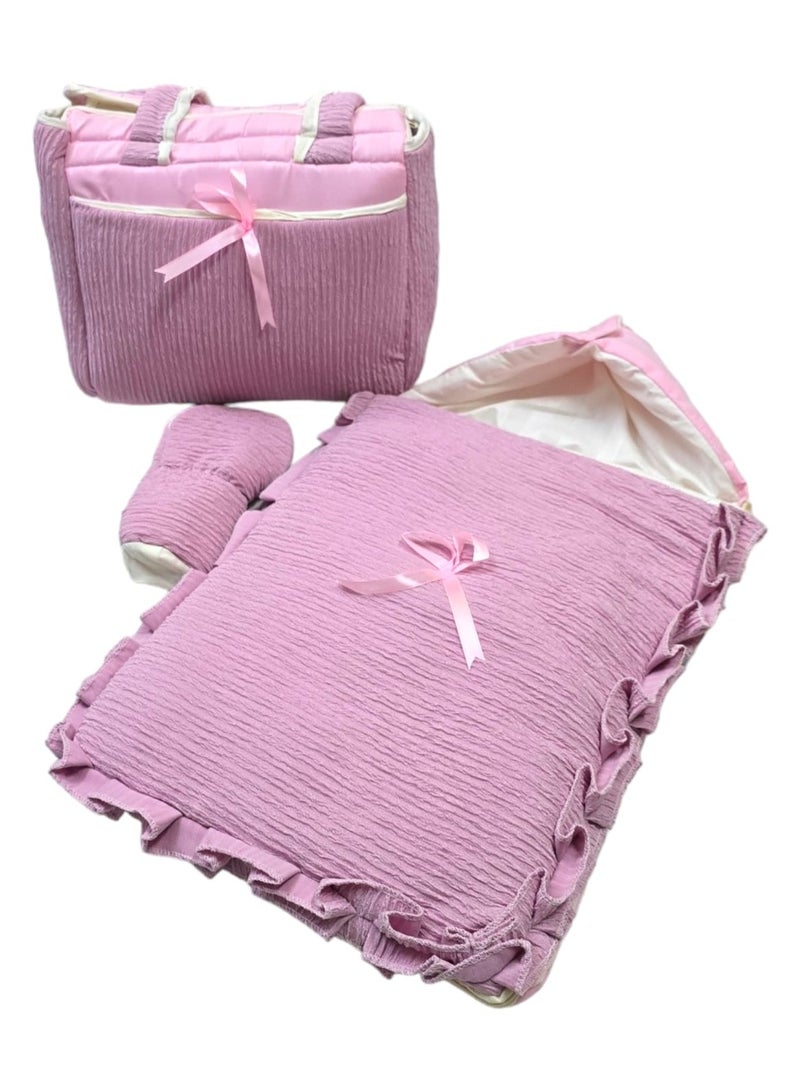 BABYCARA 6-Piece Set of Bed Sheet Baby House Diaper Bag Nursing Home  - Image 3