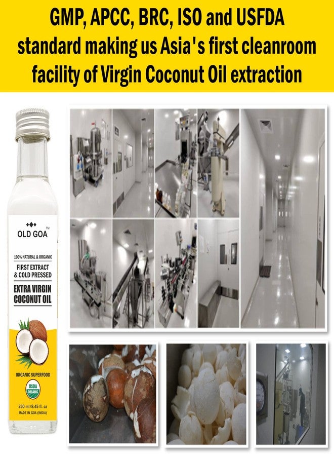OLDGOA cold pressed virgin coconut oil 250 ml | 100% natural, organic | used for baby, hair, skin, massage, cooking, oil pulling, drinking, edible | vco | Anti Spillage glass bottle - Image 2