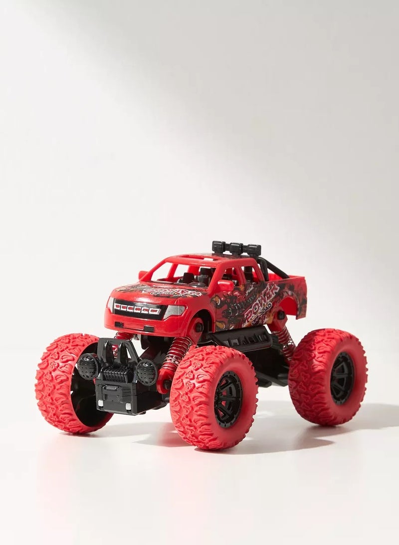 D-Power - Pullback Stunt Off-Roader, Yellow | No Batteries Needed, Fun for All Ages | 3+