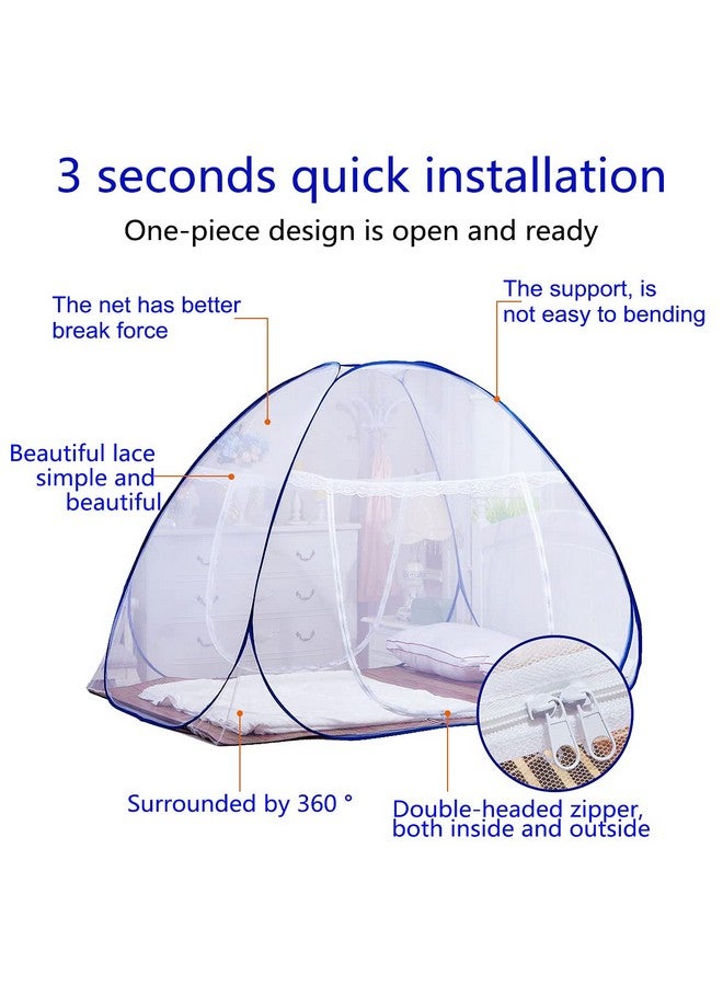 AMMER Pop-Up Mosquito Net Tent for Beds Portable Folding Design with Net Bottom for Baby Adults Trip (79 x71x59 inch) - Image 4