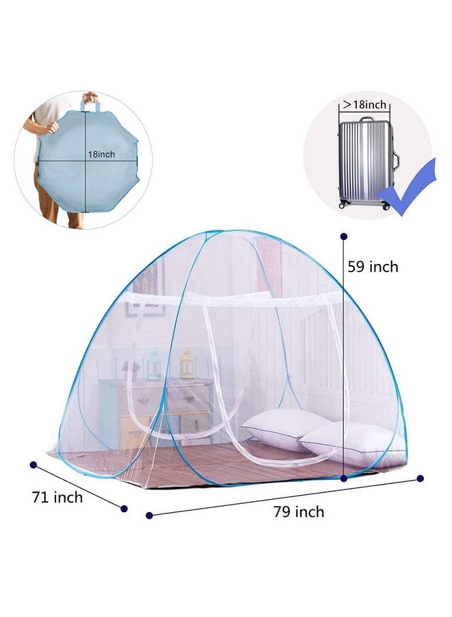 AMMER Pop-Up Mosquito Net Tent for Beds Portable Folding Design with Net Bottom for Baby Adults Trip (79 x71x59 inch) - Image 3