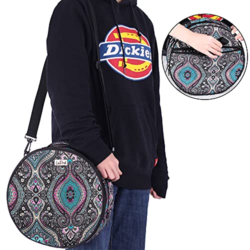 LoDrid Embroidery Bag, Double-Layer Round Embroidery Project Storage Bag for Storing Embroidery Kits and Cross Stitch Kits, with Handle and Shoulder Strap, Totem, Bag Only - Image 4