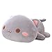 Jensquaify Cat Stuffed Animals Soft Cat Plush Pillow Kawaii Kitten Stuffed Animal Toy Gifts for Kids Grey Round Eyes 137 - Image 3