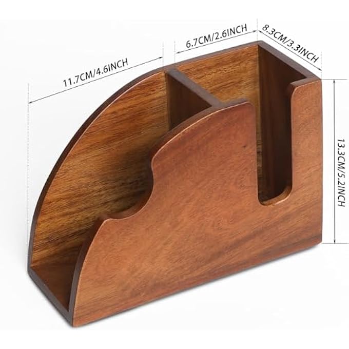 ريحني حامل فلتر القهوة الخشبي: رف تخزين ورق القهوة لهاريو V600102 فلتر، قرص K، ورق قهوة، فلاتر خشبية. - Image 3