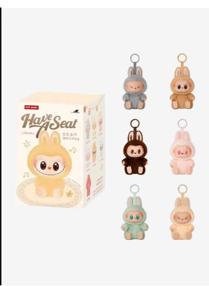 POP MART (Blind Box) Labobo soft stuffed doll, comes in multiple styles, as a stylish and beautiful accessory, has many uses for children and adult girls, equipped with a hanging ring, perfect as a keychain or bag decoration  - Image 1