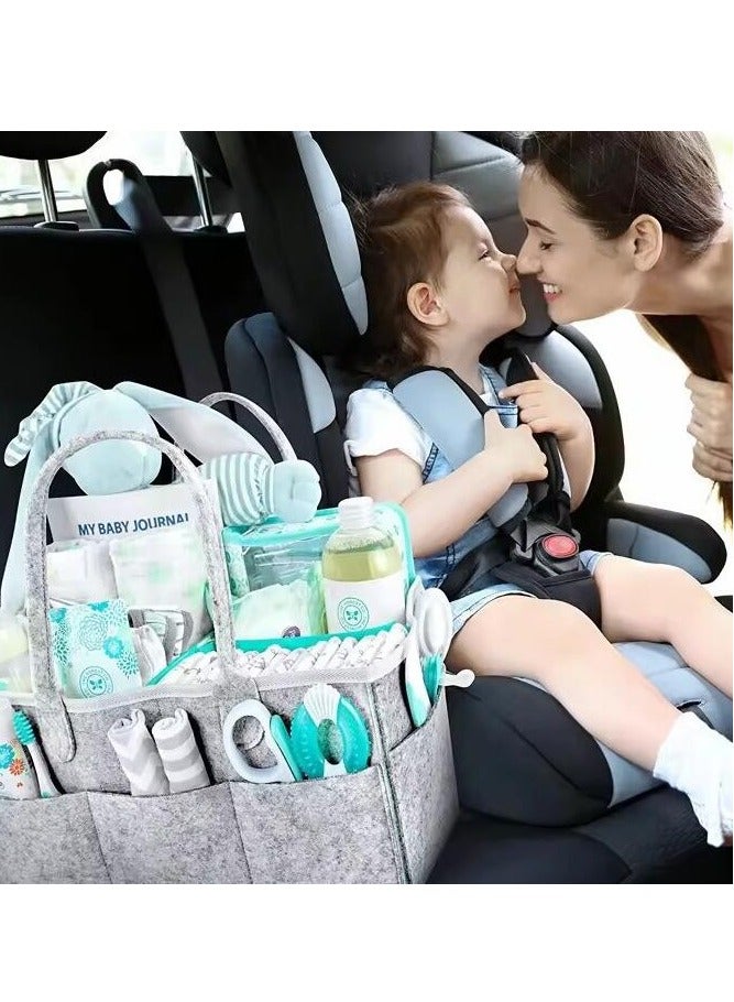 Gonice Baby Diaper Caddy Organizer Tote Bag - Nursery Storage Bin for Changing Table | Portable Car Travel Organizer  - Image 2