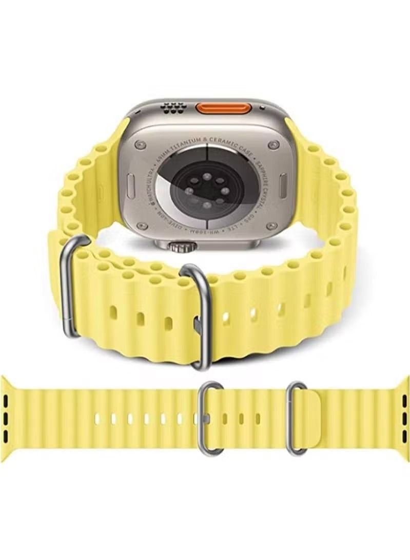 Zaboon Silicone Ocean Watch Band For Apple Watch Series 8 7 6 5 4 3 2 1 SE Compatible With Apple Watch Band 38mm 40mm 41mm Replacement Women Mens, Sport slides Strap for iWatch Ultra - Image 1