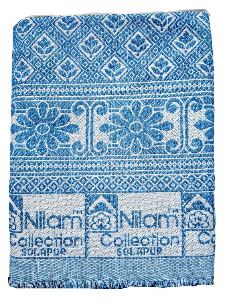 Nilam Collection 300 TC Cotton Solapur Chaddar Blanket Single Bed Full Size 300TC Red & Royal Blue Color Pack of 2 (Size- 58X88 Inch) - Image 5
