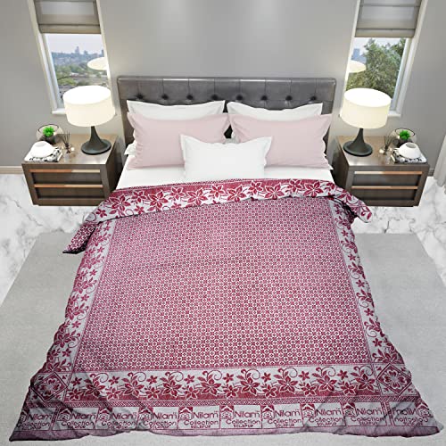 Nilam Collection 300 TC Cotton Solapur Chaddar Blanket Single Bed Full Size 300TC Red & Royal Blue Color Pack of 2 (Size- 58X88 Inch) - Image 4