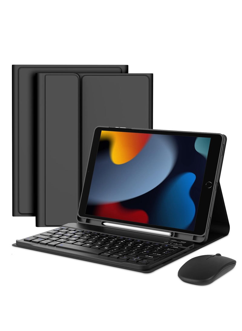 QPHWHFQ - iPad Keyboard Case with Mouse for iPad 10.2" 9th/8th/7th, iPad Pro 10.5"/ iPad Air 3rd 10.5", Rechargeable Detachable Wireless iPad 10.2 2021/2020/2019 Keyboard Case, Pencil Holder, 3 Angle Adjustment - Image 1