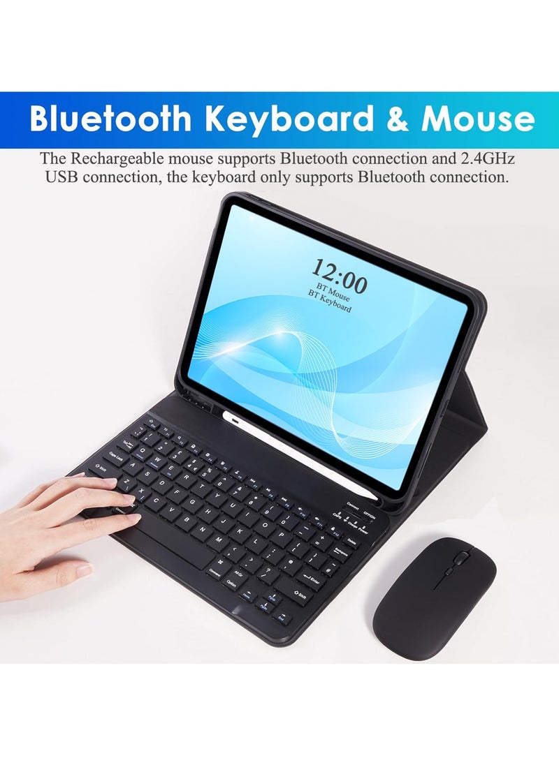 QPHWHFQ - iPad Keyboard Case with Mouse for iPad 10.2" 9th/8th/7th, iPad Pro 10.5"/ iPad Air 3rd 10.5", Rechargeable Detachable Wireless iPad 10.2 2021/2020/2019 Keyboard Case, Pencil Holder, 3 Angle Adjustment - Image 1
