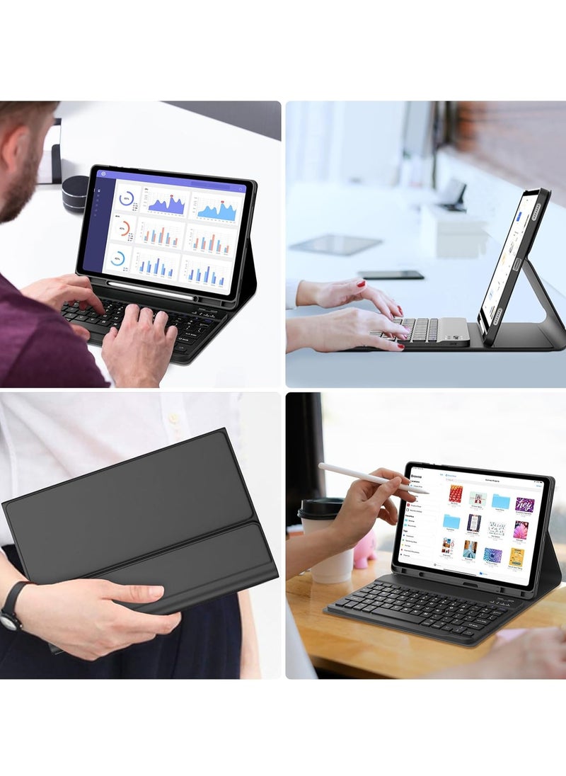 QPHWHFQ - iPad Keyboard Case with Mouse for iPad 10.2" 9th/8th/7th, iPad Pro 10.5"/ iPad Air 3rd 10.5", Rechargeable Detachable Wireless iPad 10.2 2021/2020/2019 Keyboard Case, Pencil Holder, 3 Angle Adjustment - Image 1