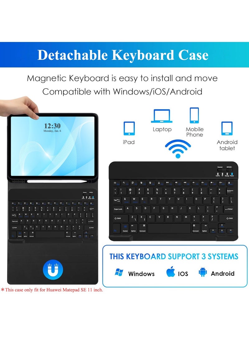 QPHWHFQ - iPad Keyboard Case with Mouse for iPad 10.2" 9th/8th/7th, iPad Pro 10.5"/ iPad Air 3rd 10.5", Rechargeable Detachable Wireless iPad 10.2 2021/2020/2019 Keyboard Case, Pencil Holder, 3 Angle Adjustment - Image 1