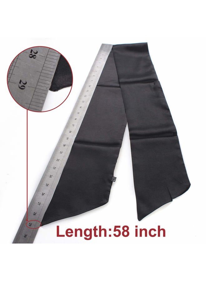 Xtrend Satin Edge Scarves for Wigs Silk Headbands Soft Edge Scarf to Lay Edges for Black Women Keep Wig Secured Satin Headband for Yoga, Makeup, Facial, Sport (1 pc, Black#) - Image 3